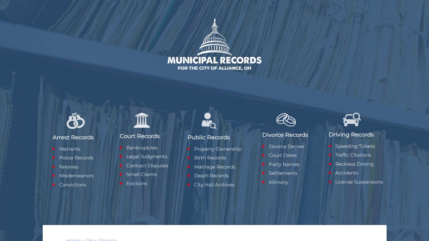 Municipal Records in Alliance oh